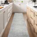 Art&Tuft Non-Slip Runner Rug - 3x6 Runner Rug Washable Low-Pile Rugs Runners, Soft Distressed Carpet Runner for Bedroom Bathroom Kitchen Laundry Living Room, Grey