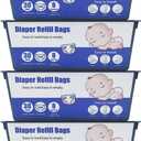 120 Bags Diaper Pail Refills Bags Compatible with Genie Easy Roll Signature & Platinum Diaper Pails,Each Refill Cartridge Holds up to 1410 Newborn Diapers