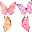 Honoson 4 Pcs Large 20" x 30" Fairy Butterfly Cardboard Cutouts Backdrop, Fairy Birthday Party Decoration Standing Butterfly Props for Spring Garden Outdoor Lawn Yard Signs Baby Shower Supplies, 21.65 x 29.53 inches