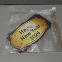 YUNKKIN Happy New Year Sign 2026 Black Gold New Years Wreath Door Sign Wooden Front Door Decorations Hanging Decor for Porch Wall Indoor Home Decor