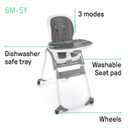 Ingenuity SmartClean Trio Elite 3-in-1 Convertible Baby High Chair, Toddler Chair, and Dining Booster Seat, For Ages 6 Months and Up, Unisex - Slate
