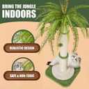 42" Tall Palm Tree Cat Scratching Post - Heavy Duty Coconut Cat Scratcher for Large Cats, Cute Green Sisal Rope Vertical Scratching Pole with Dangling Ball, Stable & Decorative Furniture (106cm)