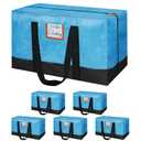 6 Pack Large Moving Bags, 115lb Capacity Heavy Duty Packing Bags with Internal Compression Straps, Storage Bag with Zippers and Strong Handles, Alternative to Moving Boxes -103L,Clear and Black