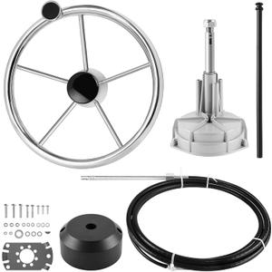 Marine Steering Control Cable, Cable Outboard Steering Kit 3/4" Standard Tapered Shaft