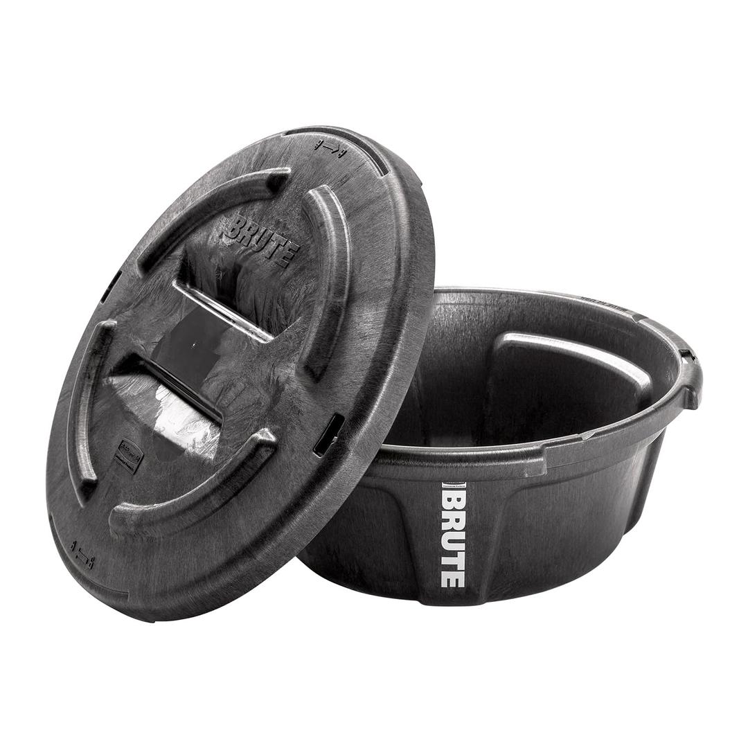 Rubbermaid Commercial Products BRUTE 6-Gallon Feed Storage Container with Rodent-Proof EDGELOCK Lid, RigidCell Construction, Stackable & Nestable, Made in USA