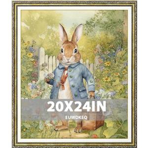 20x24 Frame, Vintage 20 x 24 Picture Frame, Classic Ornate Embossed Decorative Poster Frame for Art Prints, Posters, Photos, Home Wall Decor & Gallery Display, Gold