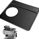 Tamping Mat for Breville 870/880, Espresso Tamper Mat, Food Grade Silicone Non-Slip, 11in x 9.25in, Waterproof Heat Resistant, Espresso Tamping Station for Espresso Machine Barista Accessories (Black)