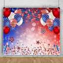 10x8ft 4th of July Patriotic Backdrop for Photography American Flag Stars Balloon Independence Day Background Veterans Day Banner Patriotic Party Decorations Photo Booth Props