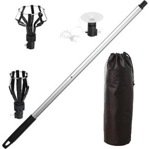 momolove 12FT Light Bulb Changer for High Ceilings, Light Bulb Extension Pole Changer,Light Bulb Extension Pole Changer with 3 Adapters and Carrry Bag (Silver(carry Bag))