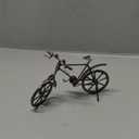 Vintage Metal Bicycle Ornaments Desktop Crafts Ironwork Bike Figurines Bike Miniature Home Decoration for Children Toys Gifts (Grey) (Gray)