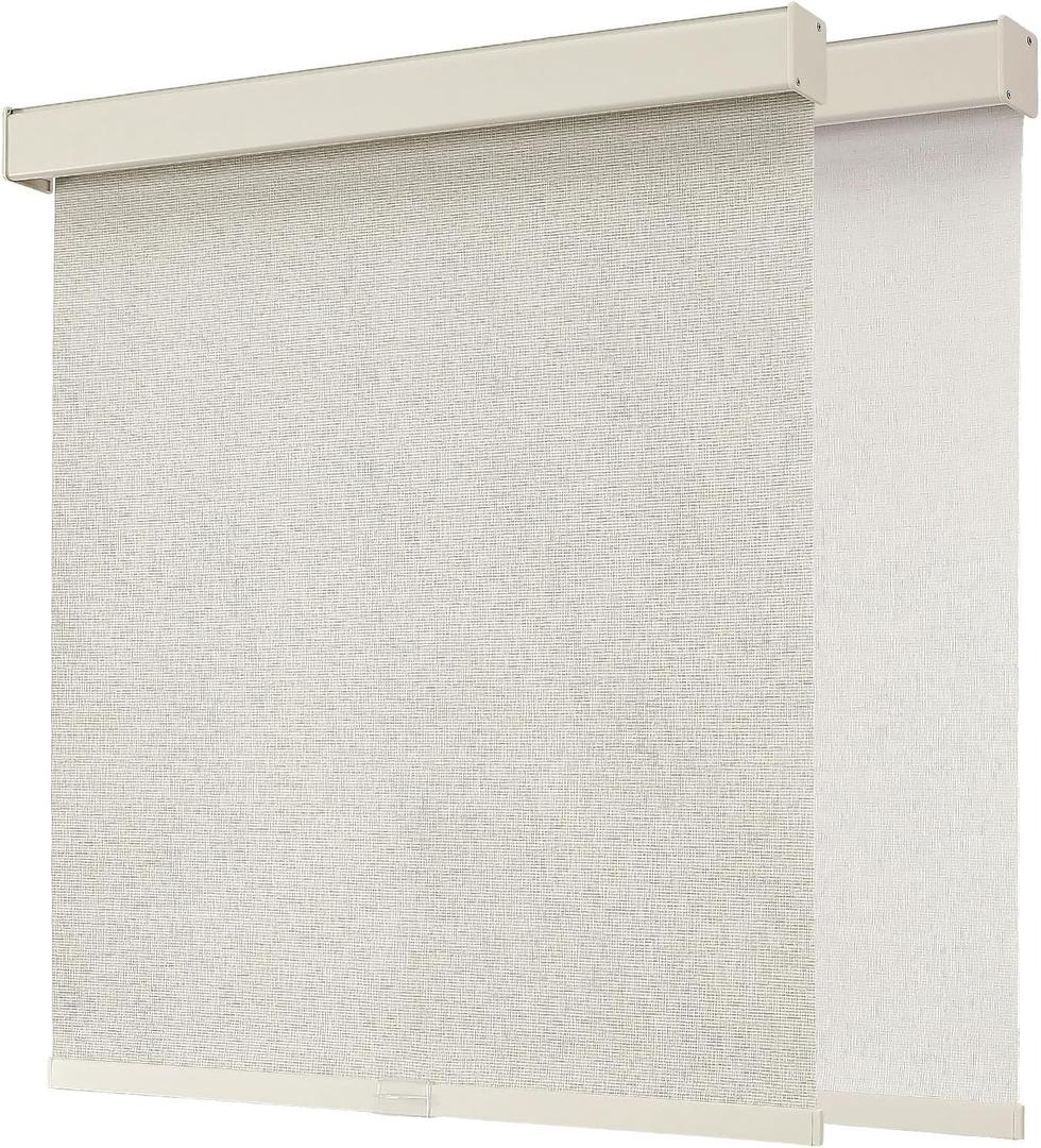Joydeco Cordless Blackout Roller Shades, Premium Woven Fabric Blinds for Indoor Windows, Thermal Insulated UV Protection Roller Window Shades for Home and Office (Light Khaki, 29” W x 64” H)