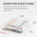 novelinks Rolling Storage Cart, 6-Tier, for 12" x 12" Paper & Scrapbook SuppliesWhite, 6 Clear Cases & Built-in Handles, Holds Yarn, Vinyl, Stationery, Art, Craft, and Office Tools