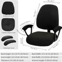 Super Stretchable Split Office Chair Seat Covers & Armrest Covers - Universal Spandex Computer Chair Slipcover - 180GSM Rotating Backrest Coverings Cushion Protectors for Dogs, Cats, Pets (Mocha)