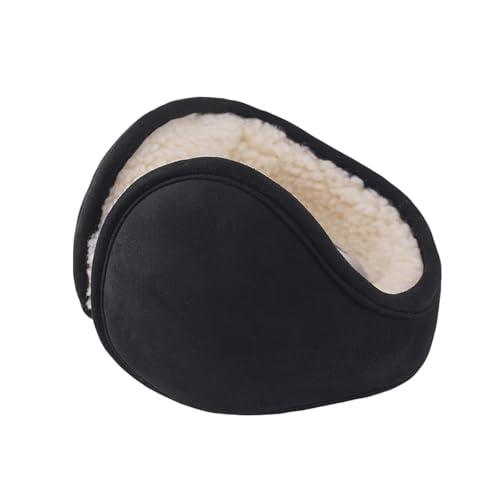 Ear Muffs Winter Earmuffs Adjustable and Foldable Earmuffs Men Women Warm Outdoor Skiing Sports (Black Suede)