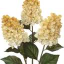 3PCS Fake Flowers Cone Hydrangea Antique White Artificial Fall Flowers 27" Long Fall Floral Stems for Vase, Real Touch Silk Flowers Dcor for Floral Arrangement Autumn Home Kitchen Table Dcor