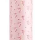 POWCAN 24 oz Insulated Water Bottle: Leakproof, Cup Holder Friendly, Cold for 24H, BPA-free, Top Handle, Double Walled Metal Water Bottle for Student, Girl, School, Camping, Daily (Sweetheart Bow)