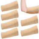 6 Pcs PICC Line Sleeve Cover PICC Line Shower Cover Fashionable Breathable Upper Arm Sleeves for Women Men (Light Neutral Color,Large) (Beige, L)