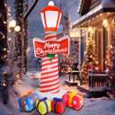 8.1FT Christmas Inflatable Lighthouse with Gift Boxs, Christmas Blow Up Yard Decorations Christmas Inflatables with LED Lights for Holiday Party Outdoor Garden Yard Lawn Decor