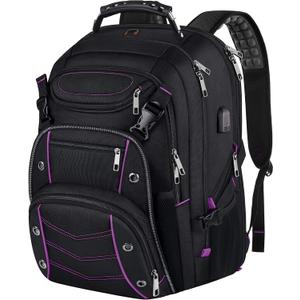 VECKUSON Unisex 18.4 Inch Laptop Backpack, Purple Rfid, For College Students And Adults