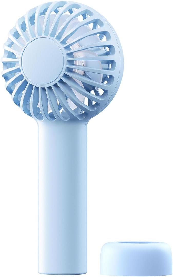 SWEETFULL Mini Portable Fan - Rechargeable Handheld Fan, 3 Speeds Personal Small Hand Gifts for Travel Essentials, Lash, Makeup, Eyelash, Kids, Girls, Women - USB, Cute Design Light Blue