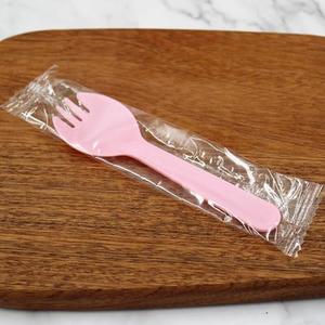 300PCS Disposable Sporks, Individually Packaged Plastic Spork for Cakes, Desserts, Ice Cream, Bread, Fork Spoon for Party, Wedding, Picnics, Buffet (Pink)