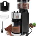 Electric Burr Coffee Grinder with 25 Grind Setting for 2-12 Cup Adjustable Stainless Steel Dosing Bean Mill Home Automatic Conical Freshly Ground Espresso Grinder with Cleaning Brush Black