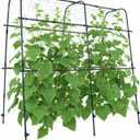 Cucumber Trellis Arch 5.3FT Black PP Coated Stainless Steel Garden Arch Trellis for Climbing Plants Outdoor, Garden Vegetable Trellis for Climbing Plants with Netting