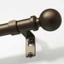 Curtain Rods for Windows 30 to 56 Inch, Bronze 1 Inch Decorative Window Treatment Rods, Adjustable Heavy Duty Modern Drapery Rod, Easy Install Metal Curtain Pole with Oil Bronze Round Finials