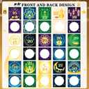 HOWAF 30pcs Eid Mubarak Advent Calendar Countdown DIY Scratch Off Cards & Stickers with Clips, Happy Eid Make Yourself Scratch Cards for Family Friends Kids, Happy Eid Countdown Gift Cards