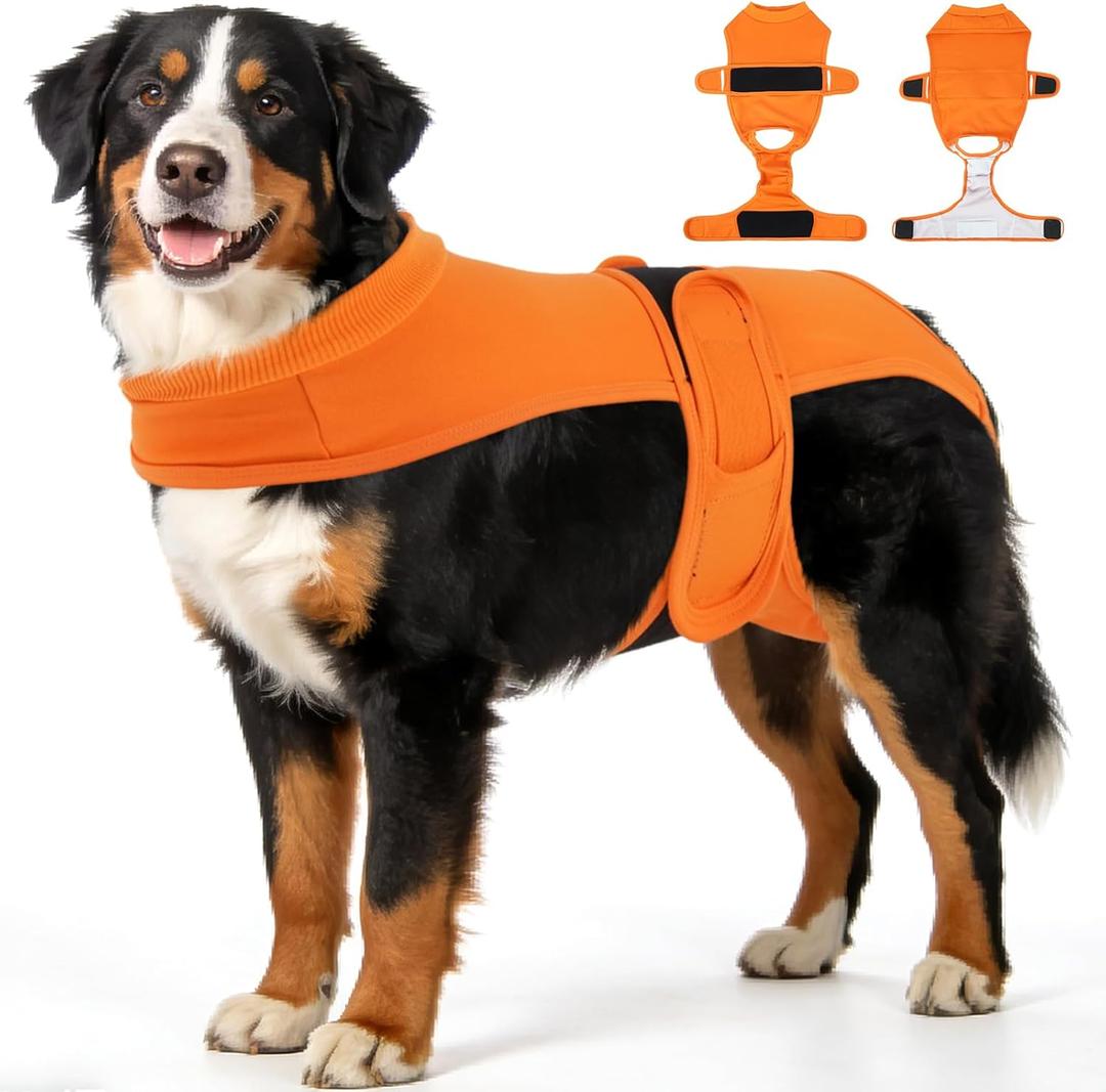 Dog Diapers for Female Dogs, Washable Reusable Female Dog Diapers, Leak Proof Doggie Underwear Sanitary Pants for Heat Cycle, Incontinence and Puppy Training, Adjustable Belly Bands- Orange 3XL