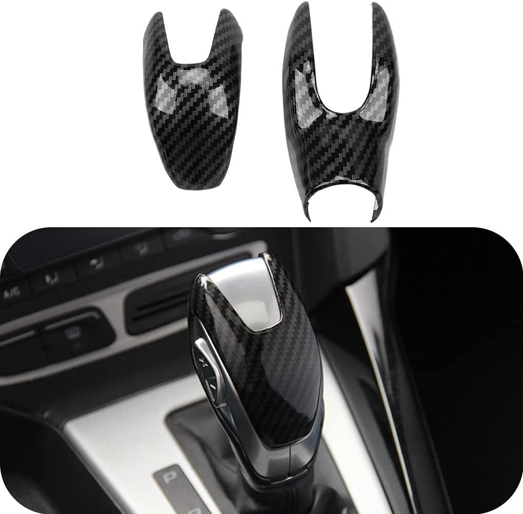 Sport Style Carbon Fiber Print Auto Gear Shift Knob Cover for Ford EcoSport Escape Fusion C-Max Energi Wagon Fiesta Focus Transit Accessories (D)