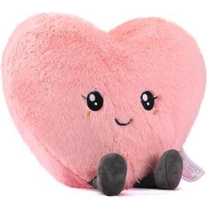Valentines Day Gifts for Her, 11.8in Pink Heart Pillow, Love Pillow, Cute Plush, Heart Throw Pillows Living, Microwavable Stuffed Animals for Women Girl Birthday Wedding Mother's Day