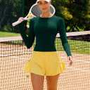 RUNNING GIRL Long Sleeve Yoga Shirts for Women, Soft Fitted Seamless Stretchy Casual Crew Neck Athletic Basic Shirt (Medium)