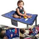 Kids Airplane Bed with Quilt, Safe and Cozy Toddler Travel Essential Seat Extender for Babies, Airplane Must Have for Toddlers (Blue)
