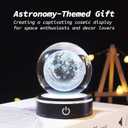 3D Moon Crystal Ball Night Light - Moon Lamp with 16 Colors, Christmas Gift for Adults & Kids | Moon Ball, Galaxy Decor, Bedroom Lamp for Birthdays & Holidays