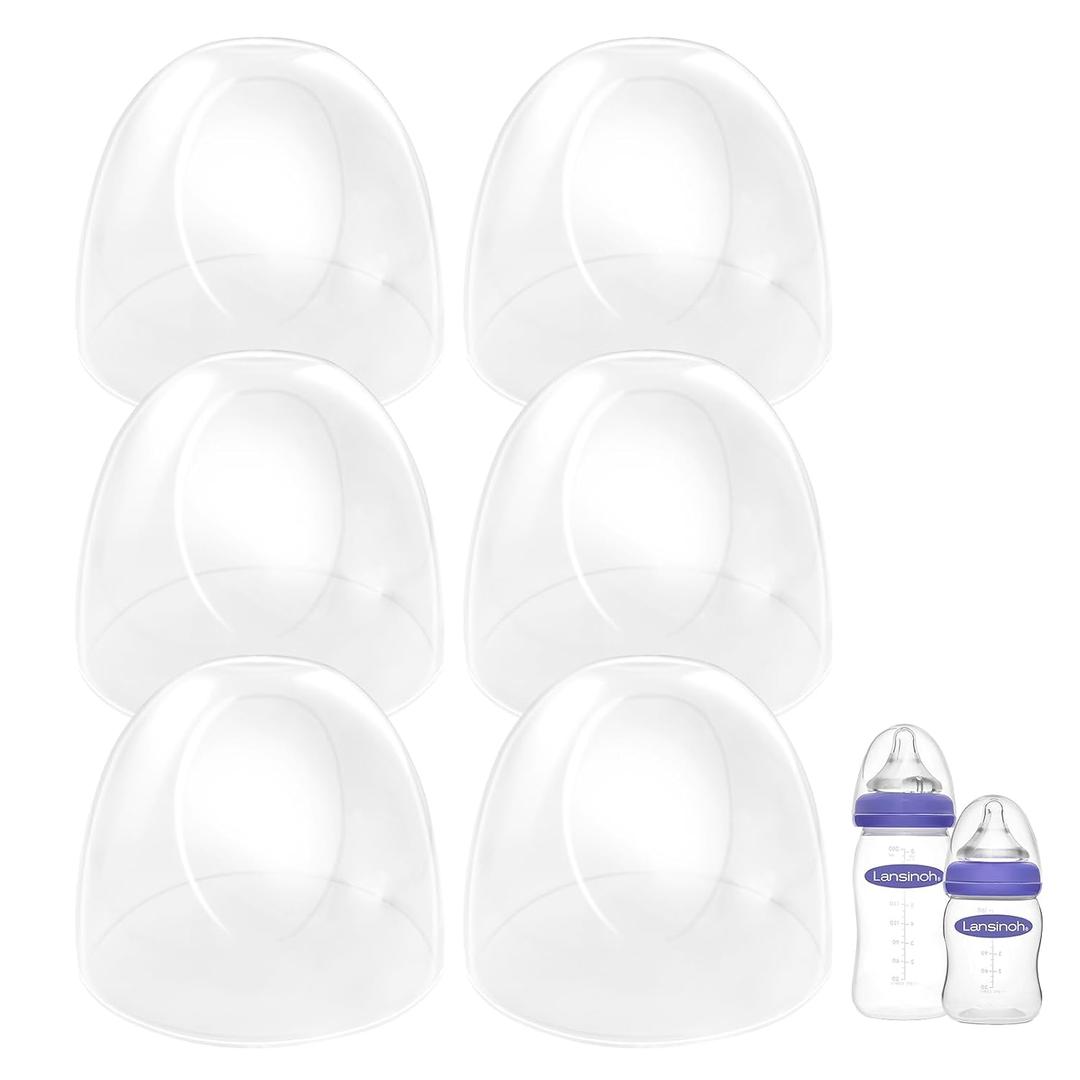 Baby Bottle Cap Compatible with Lansinoh Baby Bottles, Soft & Safe Bottle Lid, 6 Count