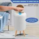 Pukomc Smart Sensor Wastebasket, Convenient and Hygienic Easy to Use, Technology Sensor Waterproof Wastebasket Plastic Trash can for Kitchen, Bathroom, Bedroom, Living Room, Office and Outdoor