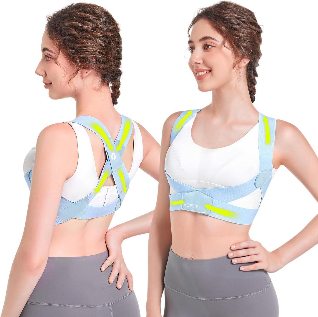 aoFIT Posture Corrector for Women with X-Shaped Biomechanical Design, Comfort Fit Back Brace, Improves Posture, Corrects Hunchback, Relieves Neck, Shoulder, Upper Back Pain, Invisible Under Clothes M