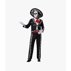 Spooktacular Creations Halloween Mens Day of The Dead Costume, Mariachis Skeleton Costume L