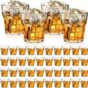 Tioncy 50 Pcs Acrylic Drinking Glasses 2 oz Small Whiskey Glass Clear Shot Glasses Bulk Unbreakable Stackable Mixed Drinkware Mini Beer Mug for Drinking Bars Wine Vodka