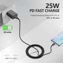 2 Pack-for Samsung Galaxy S23 S22, S21, Note 20 Fast Charging Type C,25w USB C Super Fast Charger Type C Wall Charger Block Android Phone Cable for Samsung Galaxy S20 Plus Ultra 6ft + 10ft Black