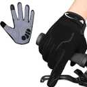 WESTWOOD FOX Cycling Bike Gloves for Men Full Finger BMX Biking Mountain for Grips - Bicycle Touchscreen MTB Gloves Padded Anti-Slip Riding Women Wheelchairs Road Cycling (Black, L)