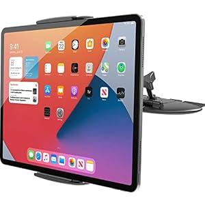 APPS2Car for Sturdy iPad Holder for Car CD Slot Tablet Mount, 2-in-1 Universal 4.7-11" Holder for iPad Pro 11 Air Mini, iPhone, Galaxy Z Fold, Adjustable 360° Rotation, Road Trip Essentials