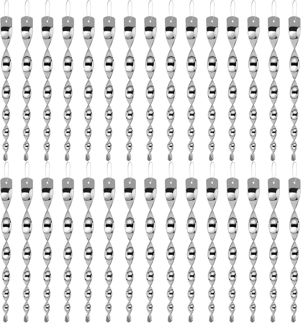 Besmon Woodpecker Bird Scare DevicesReflective Scare Rods Control Device to Keep Birds Away from Patio PoolChristmas Reflective Strip Hanging Home as Decoration (30PCS)