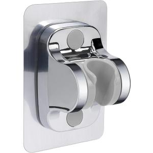 NearMoon Self Adhesive Shower Head Holder-Adjustable Handheld Shower Holder NO Drilling Wall Mount Waterproof (1 Pack, Chrome Finish)