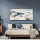 Yuaxker Large Abstract Wall Art Aesthetic Wall Decor Blue and White Artwork Wall Hanging Canvas Painting for Living Room Bedroom Dining Room Office Home Decor 30x60 Inch
