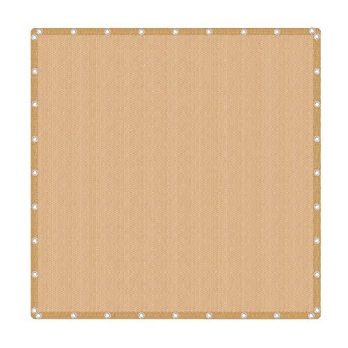 VICLLAX 90% Shade Fabric Sun Shade Cloth with Reinforced Grommets, Outdoor Sun Screen Fabric for Outdoor Patio Garden Pergola Cover Canopy 20x24FT, Wheat