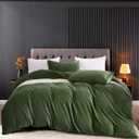 JELLYMONI Green Velvet Duvet Cover King Size - Ultra Soft Flannel Comforter Cover, 3-Piece Luxury Fluffly Duvet Cover with 8 Corner Ties & Zipper Closure