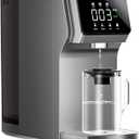 Stokk T1 UV Countertop Reverse Osmosis Water Filter, Carafe Alkaline Boost, 6-Stage RO Filtration System, Reduce TDS PFAS, Large Size (Gray)