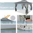COBIZI 12x12 FT Pop up Gazebo on Clearance Outdoor pop up Canopy Tent,carpas para Patio, Shelter Tents with Netting & Portable Carry Bag, Patio Gazebos for Camping, Garden & Lawn, Darkgrey(Upgraded), 12x12ft Double Roof